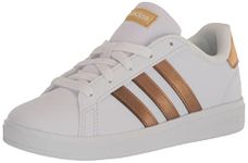 adidas Kids GRAND COURT 2.0 K White/White/Matte Gold 5