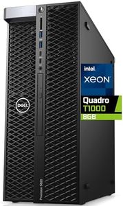 Dell Precision Xeon 5820 Tower Computer - Intel Xeon W-2245 8-Core, 64GB RAM, 2TB NVMe SSD, Nvidia Quadro T1000 8GB, 8K, Mini-DisplayPort, HDMI, DVDRW, Wi-Fi, BT, USB-C 10GBps, Windows 11 Pro