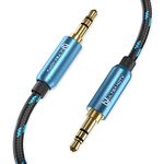 Ultra HDTV premium audio cable, 3.5 mm aux to 3.5 mm aux audio cable with metal adapters