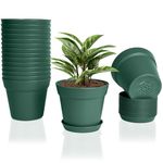 FORAGIFT 15cm Plant Pots, 16 Pack Plastic Herb Pot with Drainage Hole and Tray, Seed Seedling Pots Flower Nursery Pots for Vegetables, Flowers, Cactus, Cuttings, Succulent, Blue