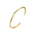 E Gold Bracelets for Women, 14K Gold Plated Bangles Bracelets with Cubic Zirconia Stones Lightweight Everyday Jewelry for Valentine's Day Wedding Birthday (cuff bracelet)