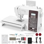 Computerized Sewing and Quilting Machine, 300 Stitches, LCD Screen, 1-Step Buttonhole, Speed Control, Wide Table, Beginner Sewing Machine for Clothes & Jeans, Sews Multiple Layers of Denim