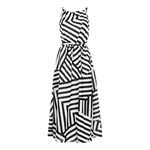 Todays Daily Deals Women Sleeveless Striped Dress Sexy Casual High Low Dresses Irregular Hem Sundress Slim Fit Midi Party Dresses(Black,XX-Large)