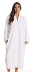 Just Love Plush Zipper Lounger Robe 6729-WHT-3X White