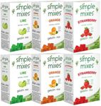 Simple Mixes Natural Gelatin Variety Pack, 2 Each: Strawberry, Orange & Lime, Healthy, Lactose, Fat & Gluten Free, Kosher, 3.1 Oz Per Package, 6 Count