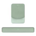 MOSISO Wrist Rest Support for Mouse Pad&Keyboard Set, Rectangular Ergonomic Mousepad Non-Slip Base Home/Office Pain Relief&Easy Typing Pad with Neoprene Cloth&Raised Curved Memory Foam, Green