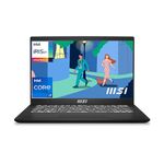 MSI Modern 14, Intel 12th Gen. i7 1255U,36CM Laptop(16GB/512GB NVMe SSD/Windows 11 Home/Iris Xe/Classic Black/1.4Kg), C12MO-1202IN