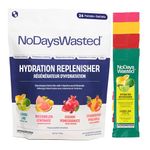 No Days Wasted Hydration Replenisher Electrolyte Replacement Stick Packets| Essential Rapid Hydration & Vitamins | Sodium, Potassium, Magnesium, Vitamins B, C, D, Zinc | 24ct | 4 Flavour Variety Pack