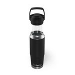 Flaskap FreePour System: 6oz Liquor Dispenser Kap and 26oz Cup Holder Style Bottle, Removable Liquor Well Mixed Drink Tumbler, Leak Proof Lid, Hidden Flask Tumbler