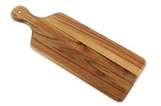 Villa Acacia Wooden Cutting Board - 17 x 6 Inch Wood Board Serving Tray for Bread and Cheese with Handle - Decorative Charcuterie Boards for New Home, Wedding Gift