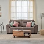 Wakefit Sofa Set for Living Room | 3 Year Warranty | 3 Seater Sofa, Sofa Set, Wooden Sofa Set for Living Room, Three Seater Sofa - Lounger (Fabric, Touch Brown)