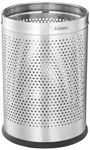 Amazon Brand - Solimo Stainless Steel Perforated Open-Top Dustbin With Rubber Base | Silver 7" X 10"