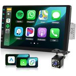 Single Din Car Stereo with AM/FM/RDS Radio Backup Camera, Sellrich 9 inch IPS Touch Screen Single Din Radio Support Wireless Carplay Android Auto Bluetooth Mirror Link YouTube Online Video USB Port