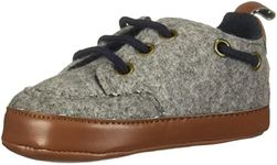 Luvable Friends Boys' Wooly Sneaker Crib Shoe, Charcoal, 6-12 Months M US Infant