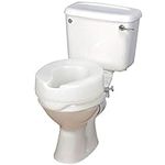 Homecraft Ashby Easy Fit Raised Toilet Seat, Elevated Toilet Seat For Round Toilets, Portable Assistance Seat for Disabled & Elderly, 10cm/4" Hight, White