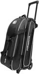 Mangrove Bowling Ball Bag 3 Ball Roller with Separate Shoe Compartment, Deluxe 3 Ball Bowling Bag with Wheels, Rolling Triple-Ball Bag w/Accessory Pocket & Retractable Handle Extends to 40’’