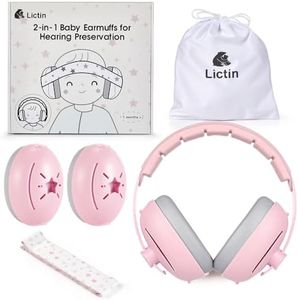 Lictin 2-in-1 Baby Earmuffs Noise Protection, Infant Noise Cancelling Headphones, Adjustable Baby Ear Protection, Star Noise Reduction Earmuffs for Babies and Toddlers up to 4 Years