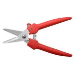 Clauss Spring-Action Stainless Steel Wire Cutters / Pruning Shears For Gardening, Red, 7.5’’ (33503)