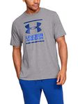 Under Armour Men's Global Foundation Short-sleeve T-shirt T-Shirt, Steel Light Heather/Versa Blue/American Blue, 3XL