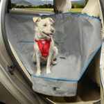 Kurgo Heather Half Dog Hammock - Half Seat Dog Hammock for Secure Pet Travel - Waterproof & Stain Resistant Cover - Backseat Divider - Dog Car Seat Protector - Heather Grey