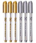 Mr. Pen- Metallic Paint Markers, 6 Pack, Silver and Gold, Silver Paint Marker, Gold Ink Pen, Silver Pen, Silver Markers Permanent Metallic, Silver Ink Pen, Gold Metallic Marker, Gold Marker, Gold Pen