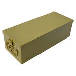 Ginoset® Stainless Steel Locker Boxes Jewellery Boxes Cash Peti tools box for all use Size -8.2 Inch. With Powder-coated Gold Finish (Small)