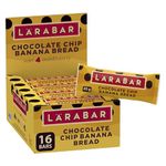 LÄRABAR Chocolate Chip Banana Bread, Fruit and Nut Energy Bar, Pack of 16 Bars, Gluten Free, Vegan, Family Pack, Snack Bars, 720 Grams Package