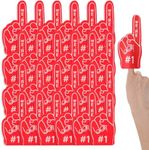 Aster 24 Pcs Mini Foam Fingers, Sport Fan Foam Finger, We're #1 Fan Foam Finger, Sports Themed Birthday Party Supplies Foam Hand Fingers Cheerleader Gifts for Sports Events(Red)