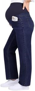 GRAPENT Women Jeans Maternity Pants for Women Long Maternity Jeans Rinse Blue X-Large US Size 16-18