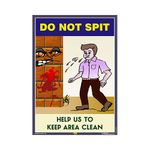 Mr. Safe - Do Not Spit Help us to Keep Area Clean Safety Poster PVC Sticker A4 (8.25 inch X 11.7 inch)