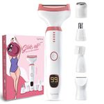 Lifelong Bikini & Full Body Trimmer for Woman | 6in1 Sensitive Painless Intimate Hair Remover Trimmer |Body, Private Parts, Eyebrow, Nose & Facial Hair Removal Machine|2Hr Runtime, TypeC, LED Display