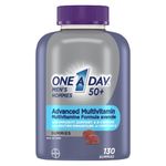 One A Day Men 50 Plus Multivitamin Gummies- Advanced Multivitamin Gummy with Brain Function & Immunity Support, Formulated with Vitamins & Minerals for Men 50+, 130 Gummies