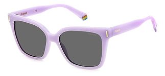 POLAROID Womens Square Sunglasses Lilac Frame, Grey Lens (54) - Pack of 1