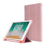 MadeRy Case for iPad 2018 & 2017 9.7" / iPad Pro 9.7" / iPad Air 2 / iPad Air, Ultra Slim Soft TPU Back Cover with Pencil Holder and Trifold Stand, Auto Sleep/Wake, RoseGold