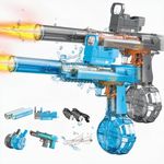 StimuVariety Electric Water Gun for Adults Kids, 2 Pack Automatic Squirt Watergun with Manual Function Led Lights, Summer Outdoor Water Pistol Pool Beach Party Toys for Boys Girls, Black and Blue