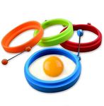 4 Pack Egg Cooking Rings Egg Mcmuffin Ring,Food Grade Silicone Egg Rings - Perfect Non-Stick Fried Egg and Pancake Cooking Molds,4 Inch/10 cm Diameter Heat-Resistant Kitchen Tools