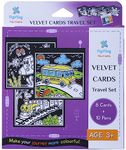 PepPlay Mini Velvet Coloring Card Kit, Set of 8 Travel Friendly, No Mess Art for Kids, Art and Craft, Vehicles Theme Colouring, DIY Activity, Transport Drawing, Gifts for Kids Ages 3+