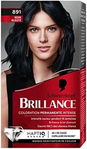 Schwarzkopf - Brillance - Coloration Cheveux Permanente Intense - Brillance Eclat Diamant - Couvre 100% des Cheveux Blancs - Masque Soin Fixateur de Couleur - Noir Bleuté 891