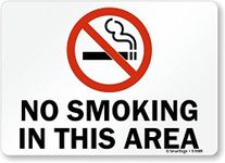 SmartSign by Lyle S-9589-PL-14 "No Smoking in This Area" Plastic Sign with Graphic, 10" x 14", Black/Blue/Red on White