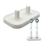 electric toothbrush head holder stand compatible with oral-b toothbrushes (two toothbrush heads)