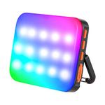 RGB Video Lights, Andoer Rechargeable RGB LED Camera Light, Super Bright Dimable Bi-color 3200K-6500K Camera Fill Light compatible with Canon