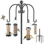 Bird Feeders Hanging Station, 224cm Bird Feeder Pole Heavy Duty Feeding Station Stand Free Standing Bird Feeder Poles and Hangers for Outdoor Garden