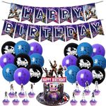 Game Birthday Party Supplies, Game Party Decorations - Happy Birthday Banner, Cake Topper, Cupcake Toppers, Balloons for kids Birthday Party