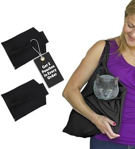 PurrFect Pouch The Original AS SEEN ON TV. The Comfy Cat Carrier & Grooming Sack in One (Set of 2 - Black)