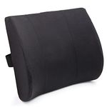 DMI Contour Lumbar Back Support Cushion Pillow with Strap, Black