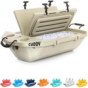 Cuddy Floating Cooler and Dry Storage Vessel for Land & Water – 40QT– Great for River, Beach, Kayak, Pool, & Lake - Tan