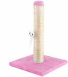 Nobleza Cat Scratching Post Small Cat Activity Center Kitty Climbing Tree with sisal Kitten Play Tower with Hanging Toys, Fushcia, 25x25x35cm