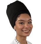 Olivia Sylx Satin Sleep Cap - Sleeping Bonnet - Satin Hair Wrap - Satin Lined Sleep Cap - Satin Sleep Bonnet - Hair Buff -Curly Hair Wrap for Sleeping, Black, Medium