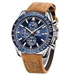 BENYAR Mens Watches Quartz Movement Chronograph Leather Strap Fashion Business Sport Design 30M Waterproof Scratch Resistant Wristwatch Elegant Watch Gifts for Men