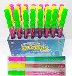 Bubble Solution Colorful Bubble Blaster Long Stick with Wand Set 24pcs for Kids Age 3 and Up - Boys and Girls Outdoor & Indoor Activities(Color and Design May Vary)- Perfect for Return Gift